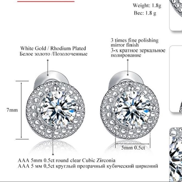 Gold Plated CZ Earrings - Picture 3 of 5